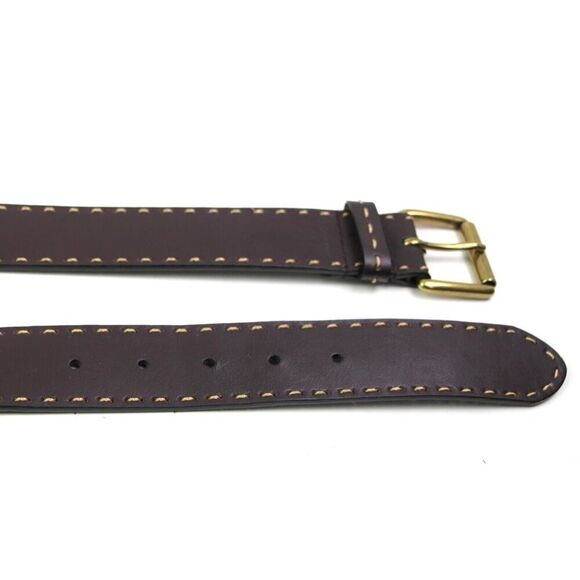 Anne Klein BROWN REAL LEATHER STITCH 1.5"Wd DRESS CASUAL WOMEN'S BELT Sz XL (I32 - Picture 14 of 16